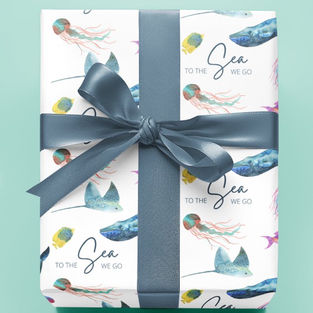 En Mer, Nous Allons Envelopper Des Feuilles De Pap (Celebrate a special trip to the ocean with these cute, "To the sea we go" wrapping paper sheets! )