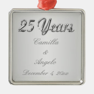 En Métal 25ème Ornement de souvenir d'anniversaire de