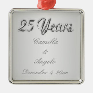 En Métal 25ème Ornement de souvenir d'anniversaire de