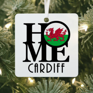 En Métal ACCUEIL Cardiff Wales Céramique Ornement
