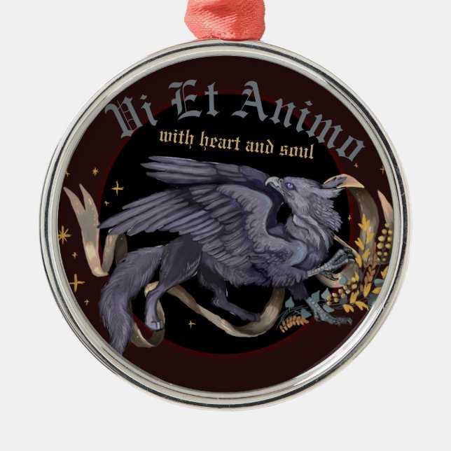 En Métal Argent Regal Griffin Ornement (Devant)