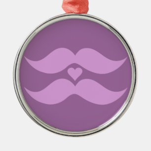 En Métal Boustaches roses ornement personnalisé