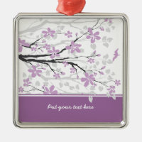 Branche de Magnolia et fleurs pourpres ornement pe
