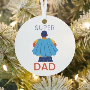 En Métal Cape de super-héros pour super papa Ornement rond