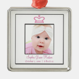 En Métal Couronne de princesse rose bébé fille ornement pho