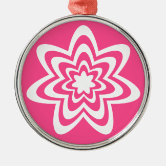 En Métal Explosion florale Premium Ornement rond, rose