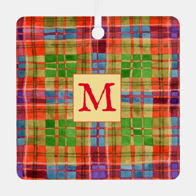 En Métal MAC RAE TARTAN Carré métallique Ornement + initial (Recto)