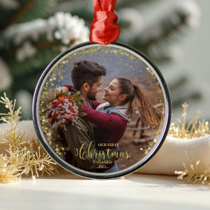 En Métal Notre premier ornement photo de Noël engagé