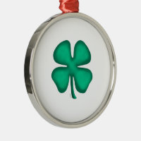 Ornement blanc premium Trèfle irlandais à 4 feuill