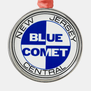 En Métal Ornement bleu de peau de tambour de comète