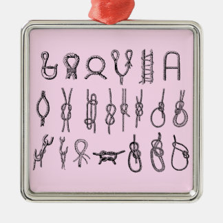 En Métal Ornement carré avec des noeuds