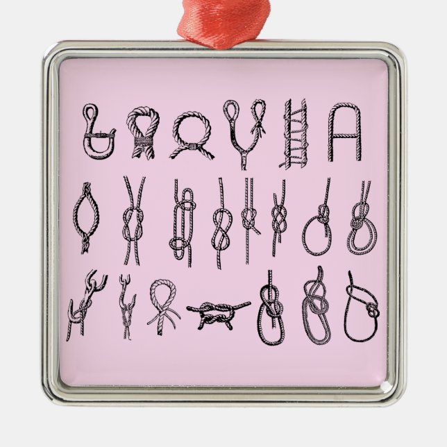 En Métal Ornement carré avec des noeuds (Devant)