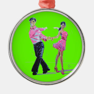 En Métal Ornement Cha Cha d'arbre de Noël de danse de salo