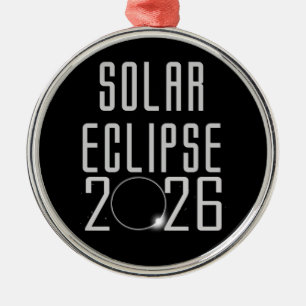En Métal Ornement Commémoratif de l'Éclipse Solaire 2026