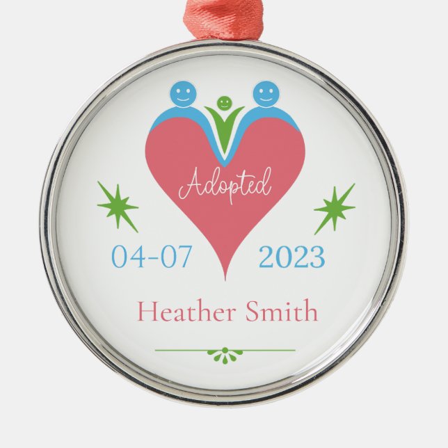 En Métal Ornement d'adoption Personnalisé comme premier Noë (Devant)