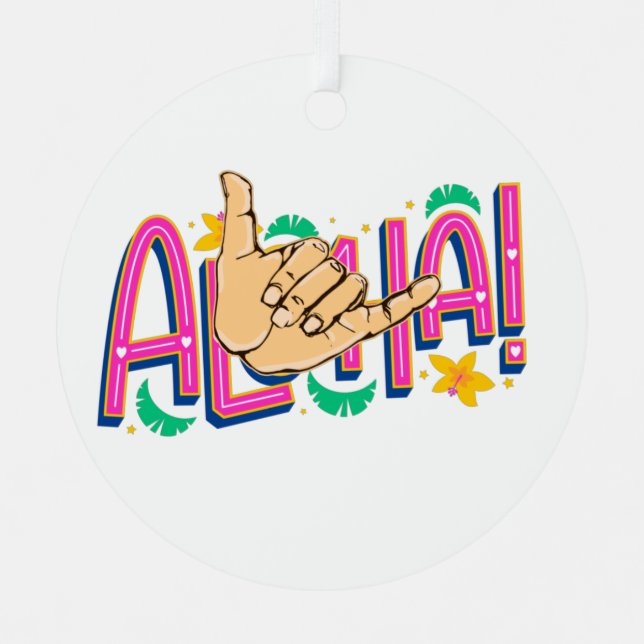 En Métal Ornement d'Aloha Hawaii (Recto)