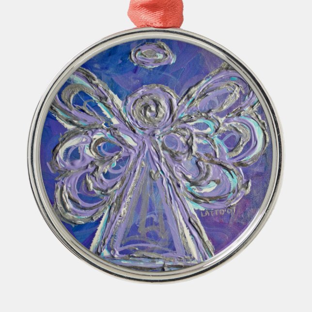 En Métal Ornement d'ange d'argent pourpre (Devant)
