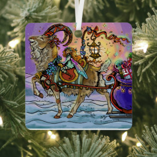En Métal Ornement de bouc de Yule