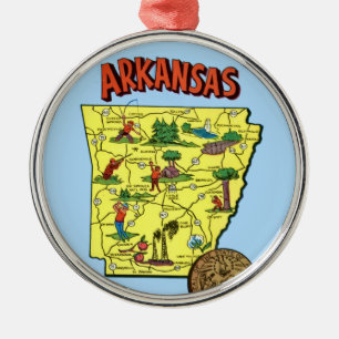En Métal Ornement de carte vintage de l'Arkansas