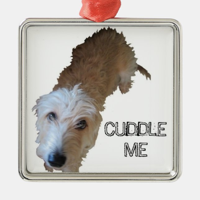 En Métal Ornement de chien "CUDDLE ME" (Devant)