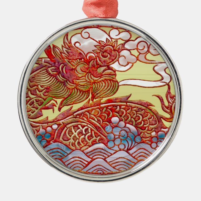 En Métal Ornement de dragon du feu (Devant)