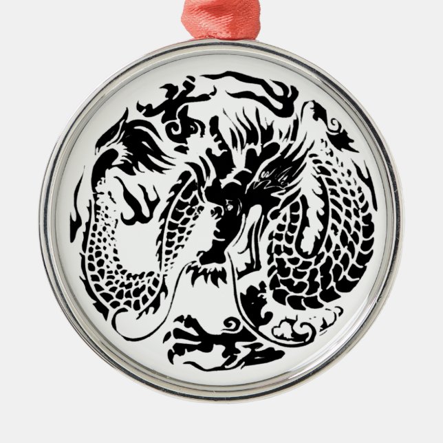 En Métal Ornement de dragon noir (Devant)