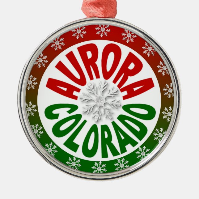 En Métal Ornement de flocon rouge vert d'Aurora (Devant)