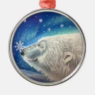 En Métal Ornement de flocons de neige d'ours polaires