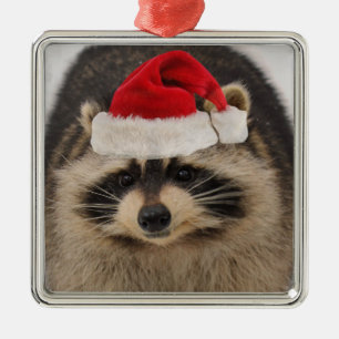 En Métal Ornement de père Noël de raton laveur