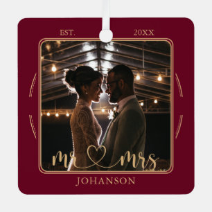 En Métal Ornement de photo de mariage élégant M. et Mme