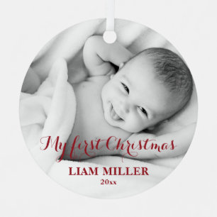 En Métal Ornement de photo de Noël personnalisé pour le pre