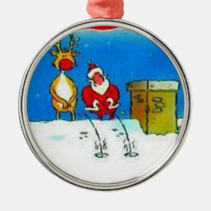 En Métal Ornement de pipi d'arbre de Noël de Père Noël