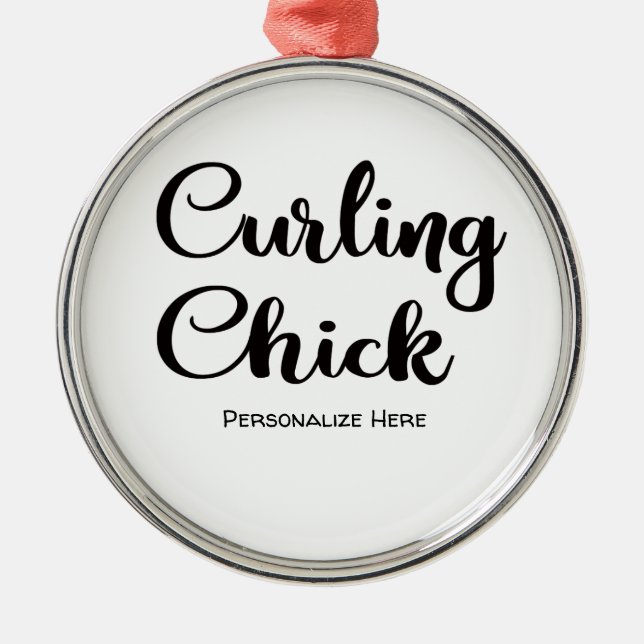 En Métal Ornement de poussins de curling (Devant)