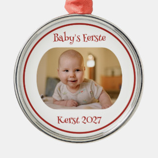 En Métal Ornement de premier Noël de bébé avec photo et ann