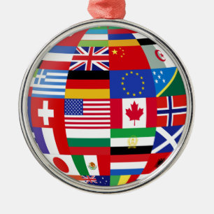 En Métal Ornement de souvenir de drapeaux mondiaux