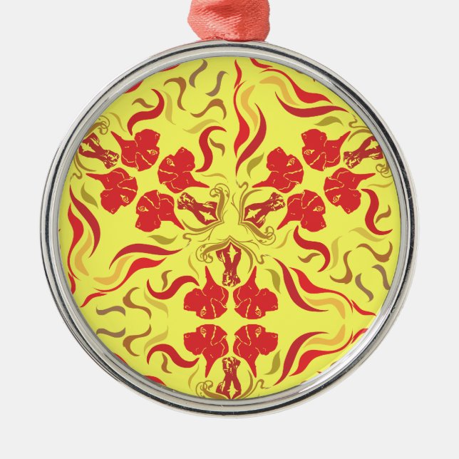 En Métal Ornement dogues (Devant)