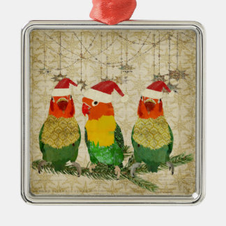 En Métal Ornement d'or de trois oiseaux