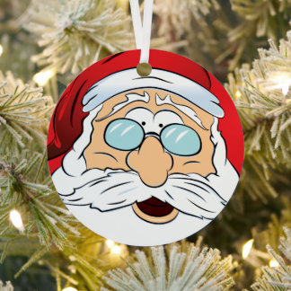 En Métal Ornement du visage du Père Noël