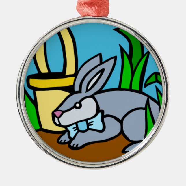 En Métal Ornement lapin de Pâques (Devant)
