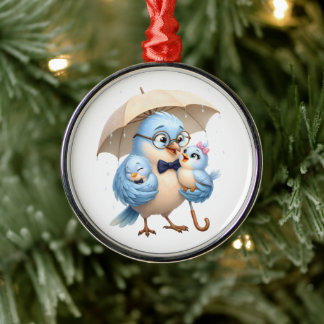 En Métal Ornement Oiseau Père Cadeau d'Amour Familial