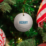 En Métal Ornement personnalisé de l'amateur de volleyball<br><div class="desc">Idéal pour un joueur de volley ou un fan,  cet ornement est entièrement personnalisable pour dire ce que vous voulez !</div>