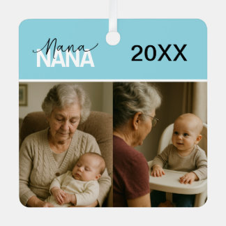 En Métal Ornement photo personnalisé pour Nana avec 2 photo