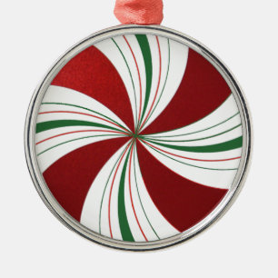 En Métal Ornement rond d'arbre de Noël de sucrerie de
