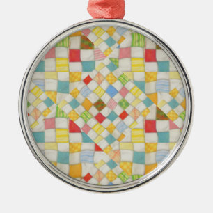 En Métal ORNEMENT Rond Premium MOSAIC QUILT