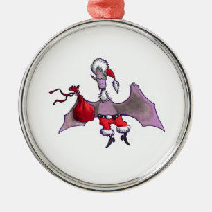 En Métal Ornement rond premium Santa Bat