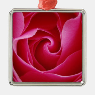 En Métal Ornement Rose rouge