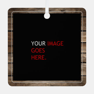 En Métal Ornement rustique à thème de faux bois avec 1 phot