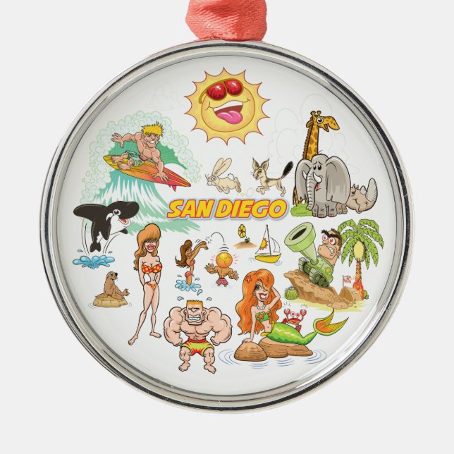En Métal Ornement San Diego California (Devant)