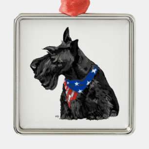 En Métal Ornement Scottie Patriotique