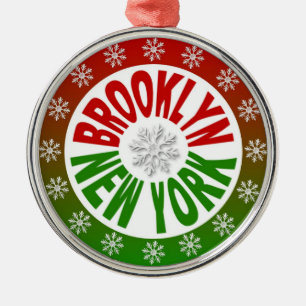 En Métal Ornement vert rouge de Brooklyn New York